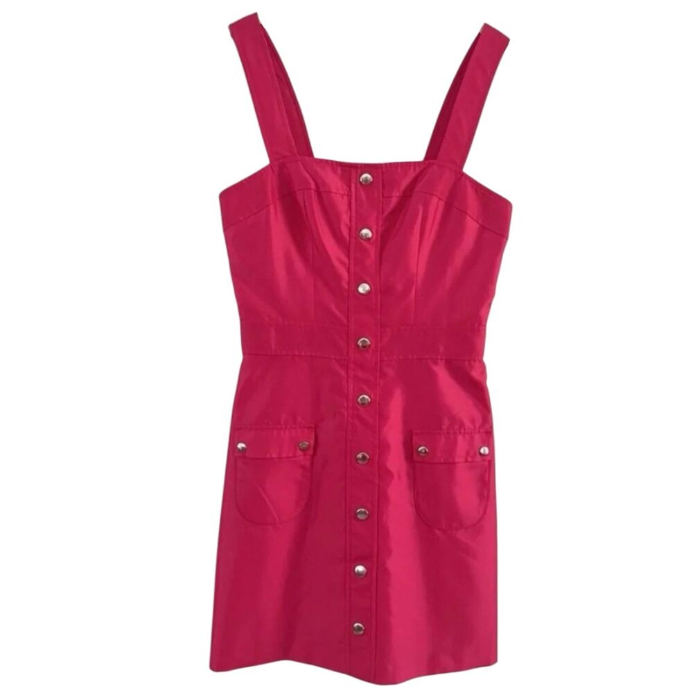 Amanda Uprichard Archie Nylon Barbie Mini Dress Fuchsia Pink XS Revolve Party - Picture 2 of 9
